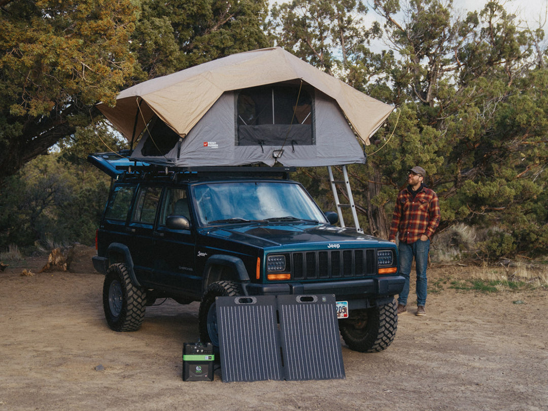 off-grid camping setup