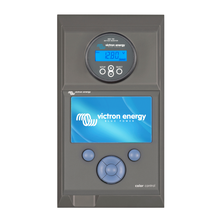 Wall mounted enclosure for Color Control GX and BMV or MPPT