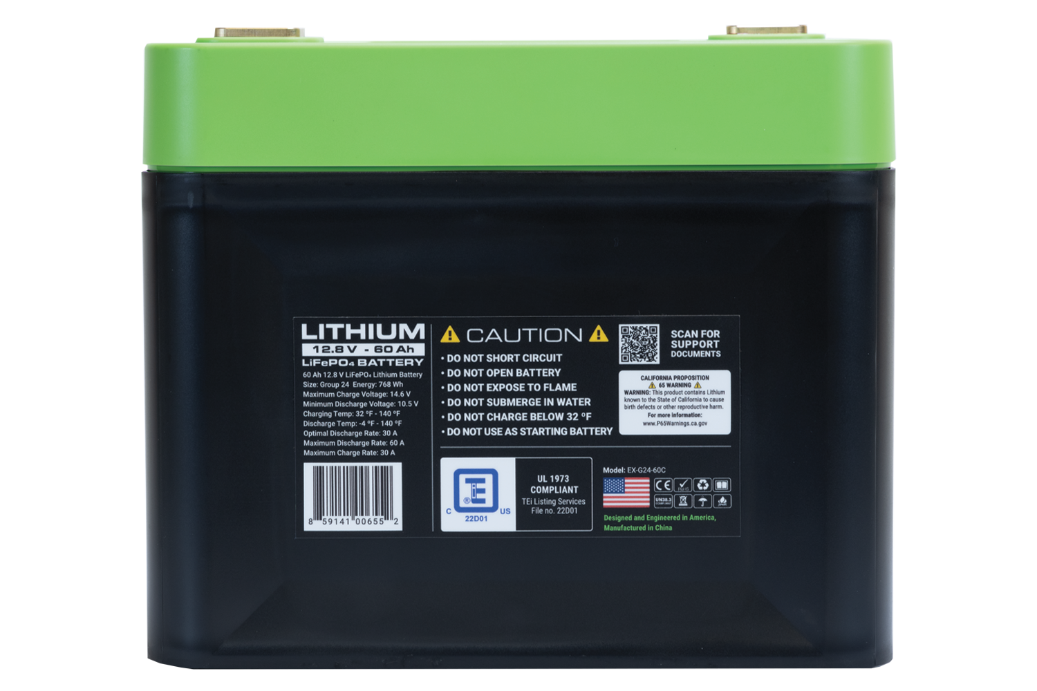 RELiON RB60 12V 60Ah LiFePO4 Lithium Battery